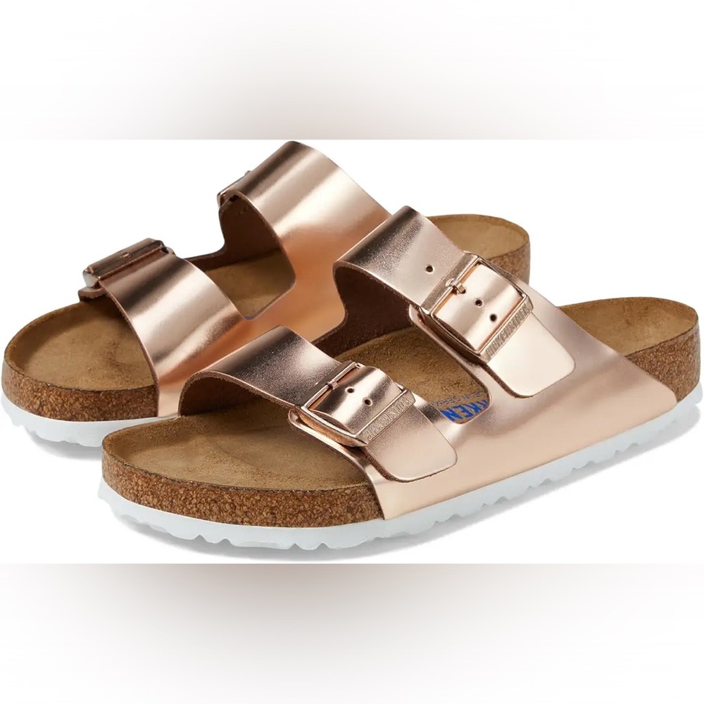 Birkenstock Arizona Soft Footbed - Rose Gold Metallic Leather